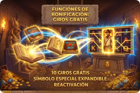 Ronda de 10 giros gratis con símbolo expandible en Book of Ra